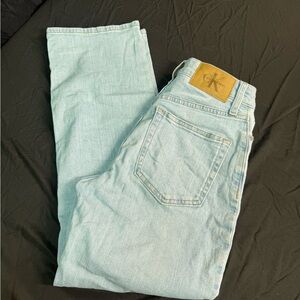 Calvin Klein Women’s Light Blue High Rise Straight Jeans